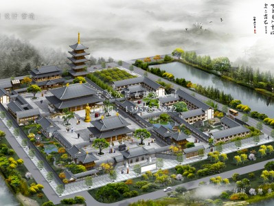 曲江寺庙建筑总体规划方案